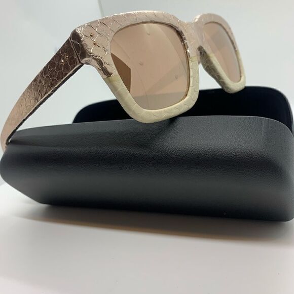 Linda Farrow Rose Gold Snakeskin 52mm Sunglasses - Picture 9 of 12